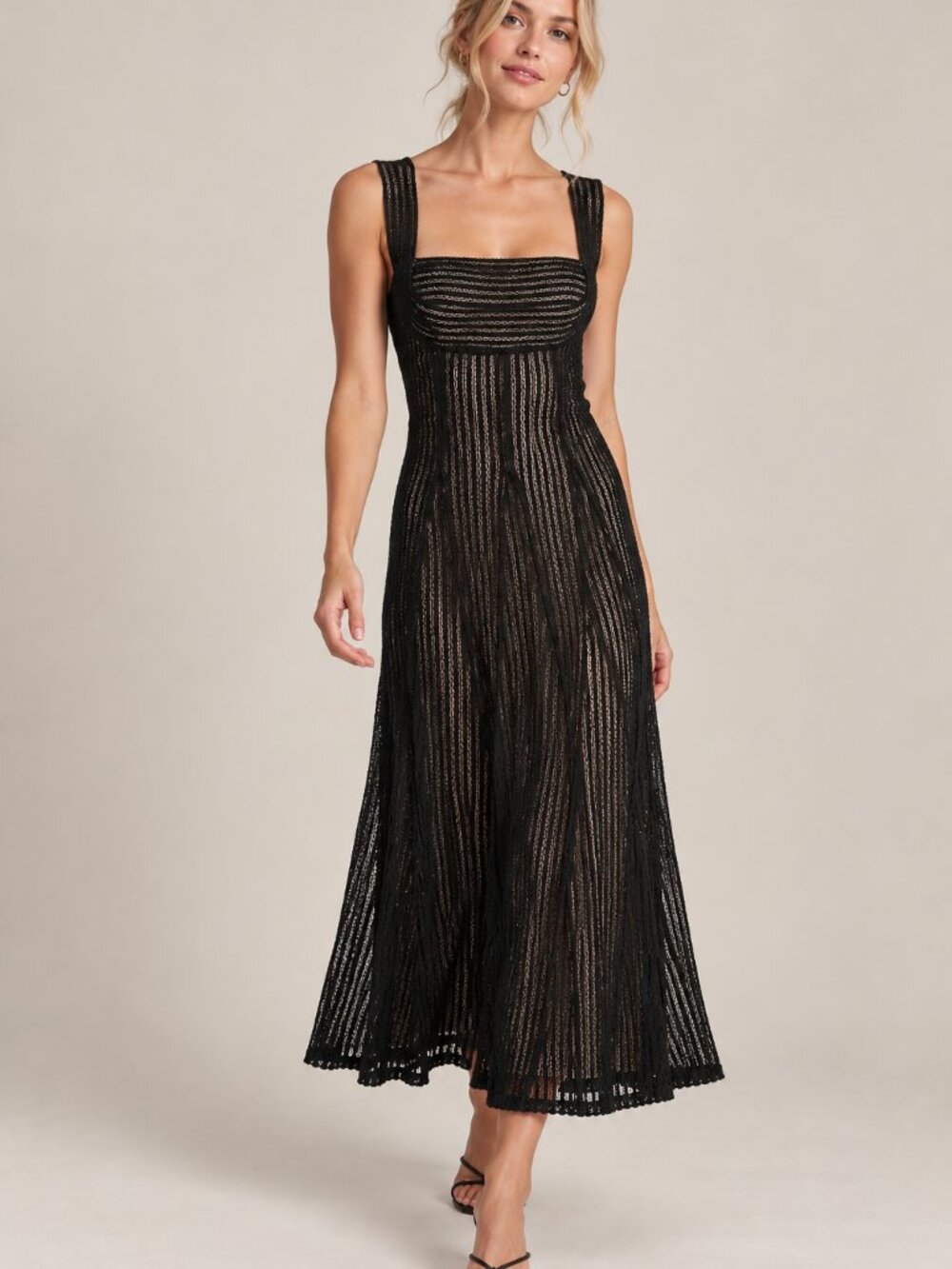 NWT Antonio Melani Erina Black Crochet Lace Sleeveless Dress M